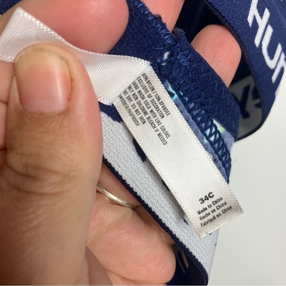 Hurley wire free bra tropical floral pattern blue pink women’s size 34C - Picture 5 of 6